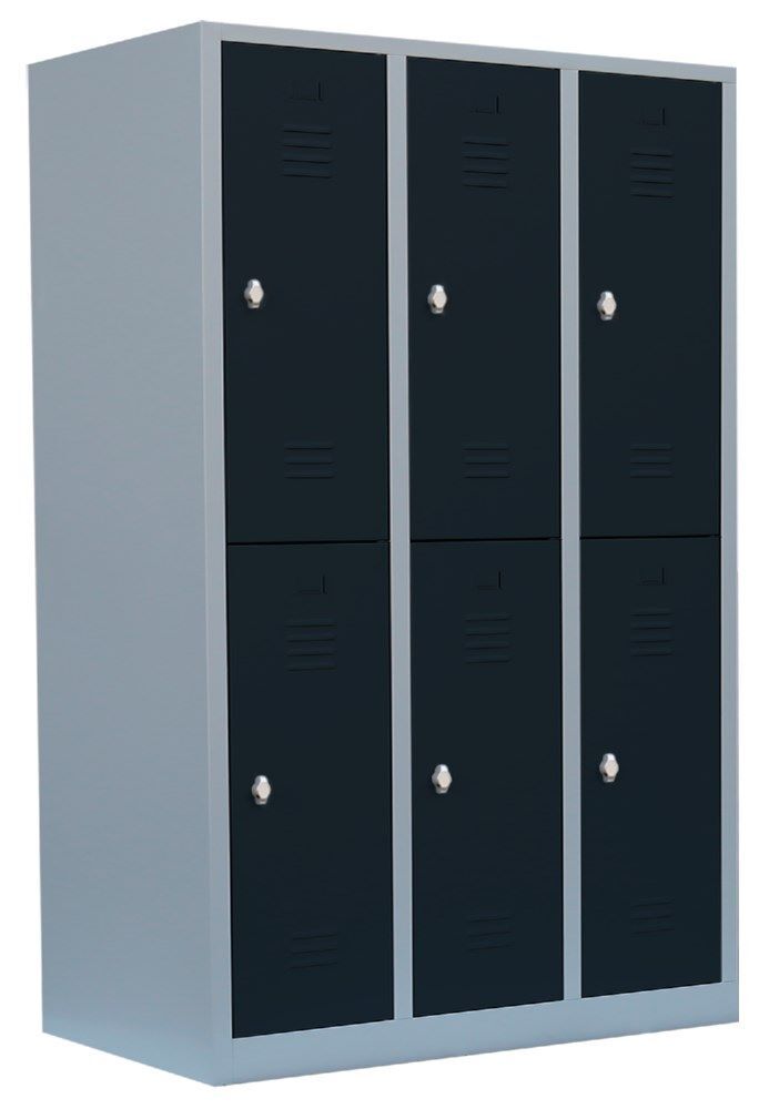 Lüllmann Garderobenschrank 3 Abteile doppelstöckig 1800 x 1185 x 500 mm lichtgrau Produktbild Lüllmann Garderobenschrank 3 Abteile doppelstöckig 1800 x 1185 x 500 mm lichtgrau bild 6