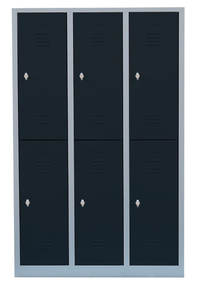 Lüllmann Garderobenschrank 3 Abteile doppelstöckig 1800 x 1185 x 500 mm lichtgrau Produktbild Lüllmann Garderobenschrank 3 Abteile doppelstöckig 1800 x 1185 x 500 mm lichtgrau bild 7