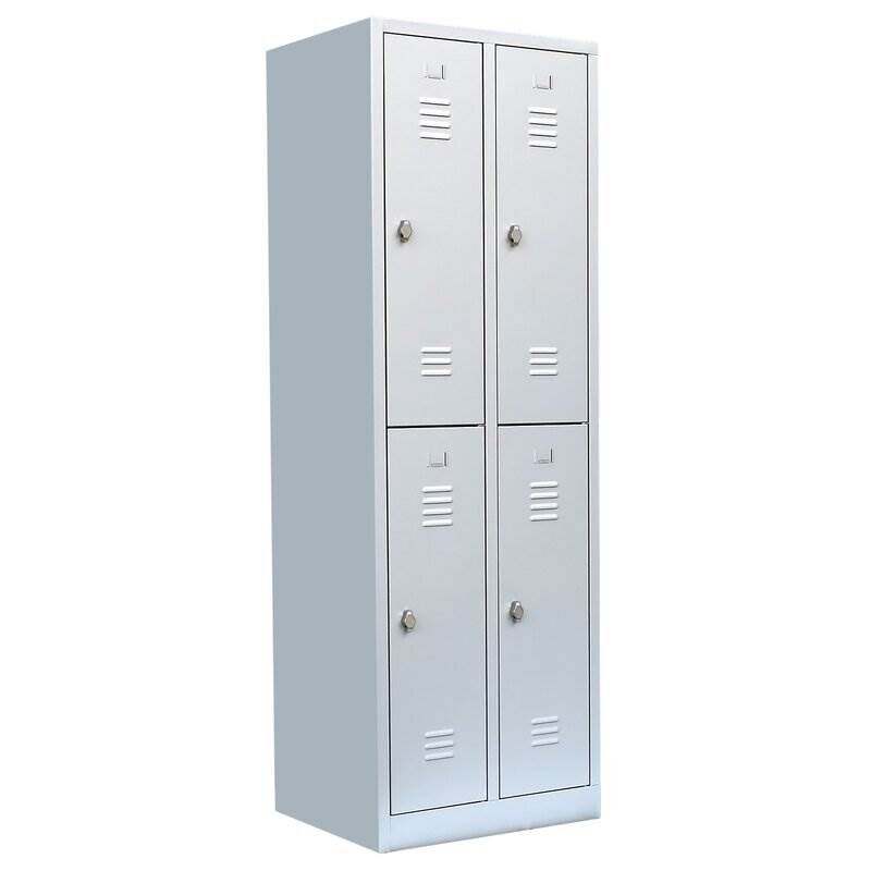 Lüllmann Garderobenschrank 2 Abteile 1800 x 600 x 500 mm lichtgrau Produktbild Lüllmann Garderobenschrank 2 Abteile 1800 x 600 x 500 mm lichtgrau