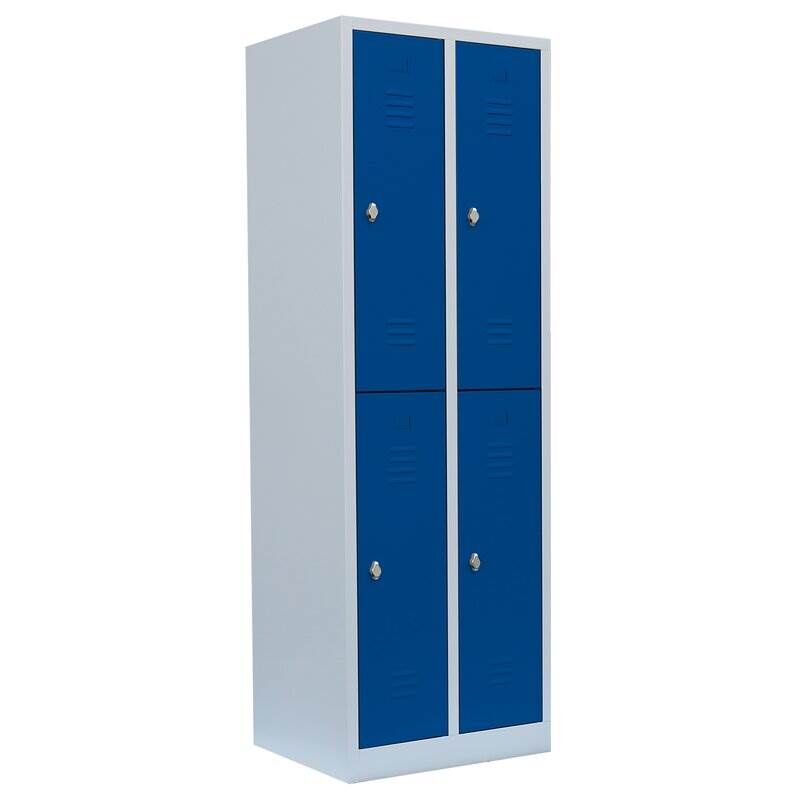 Lüllmann Garderobenschrank 2 Abteile doppelstöckig 1800 x 600 x 500 mm lichtgrau Produktbild Lüllmann Garderobenschrank 2 Abteile doppelstöckig 1800 x 600 x 500 mm lichtgrau