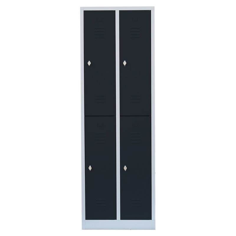 Lüllmann Garderobenschrank 2 Abteile doppelstöckig 1800 x 600 x 500 mm Produktbild Lüllmann Garderobenschrank 2 Abteile doppelstöckig 1800 x 600 x 500 mm bild 2