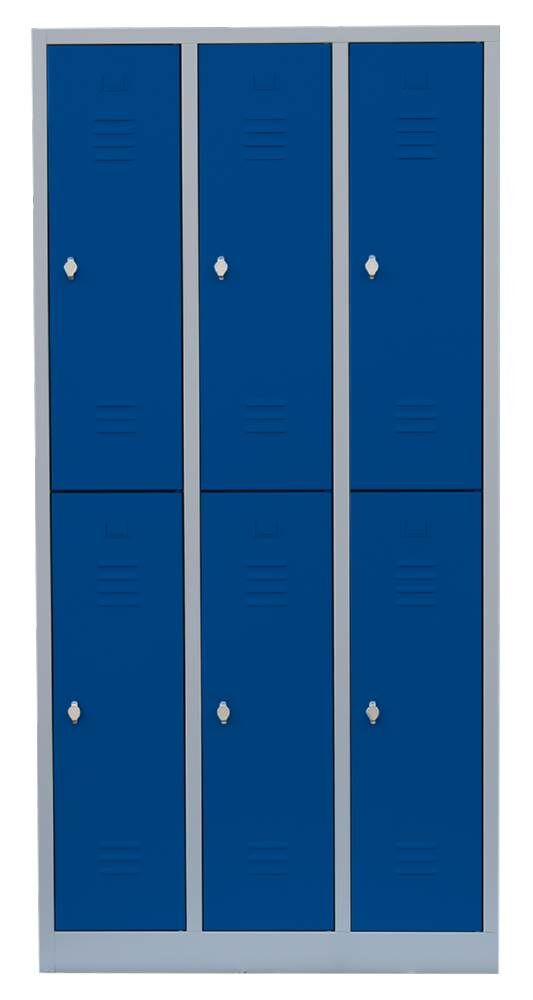 Lüllmann Garderobenschrank 3 Abteile doppelstöckig 1800 x 885 x 500 mm lichtgrau Produktbild Lüllmann Garderobenschrank 3 Abteile doppelstöckig 1800 x 885 x 500 mm lichtgrau bild 2