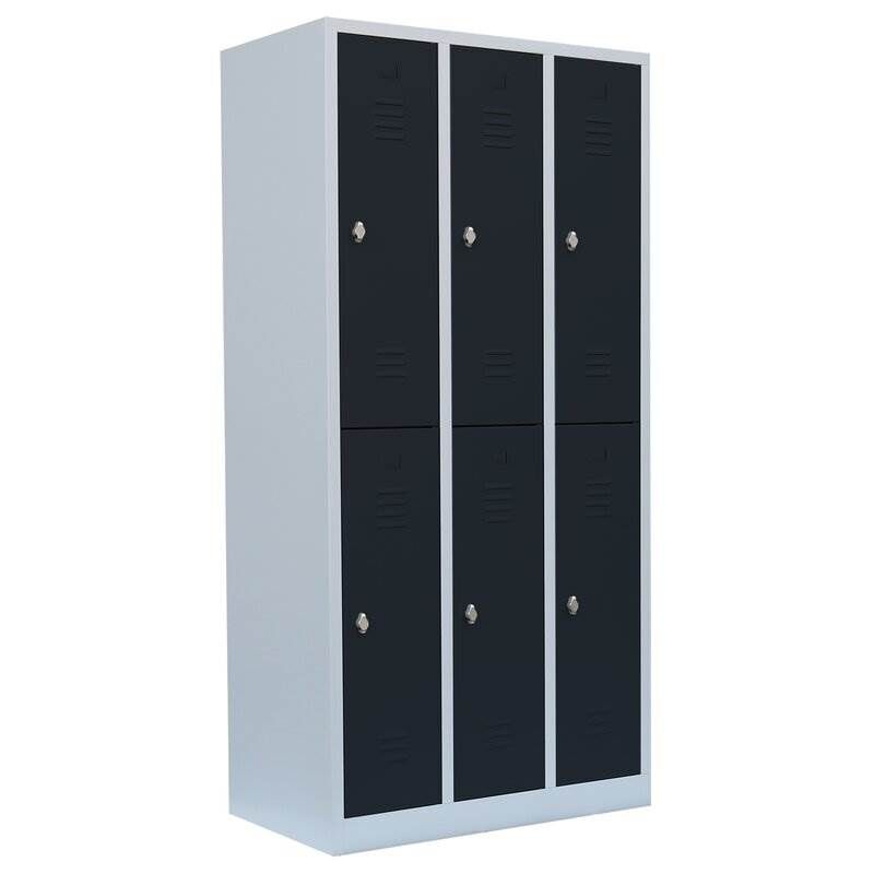Lüllmann Garderobenschrank 3 Abteile doppelstöckig 1800 x 885 x 500 mm Produktbild Lüllmann Garderobenschrank 3 Abteile doppelstöckig 1800 x 885 x 500 mm