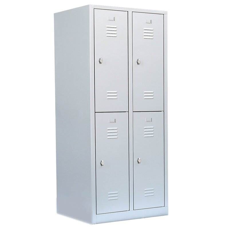 Lüllmann Garderobenschrank 2 Abteile Maße 1800 x 800 x 500 mm lichtgrau Produktbild Lüllmann Garderobenschrank 2 Abteile Maße 1800 x 800 x 500 mm lichtgrau