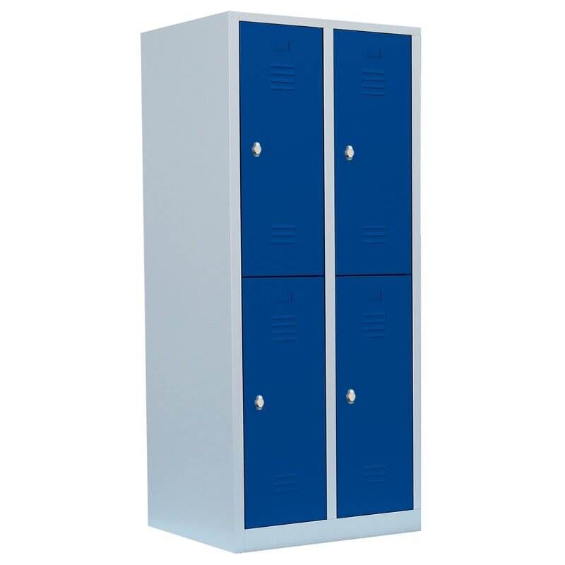 Lüllmann Garderobenschrank 2 Abteile doppel 1800 x 800 x 500 mm grau Produktbild Lüllmann Garderobenschrank 2 Abteile doppel 1800 x 800 x 500 mm grau