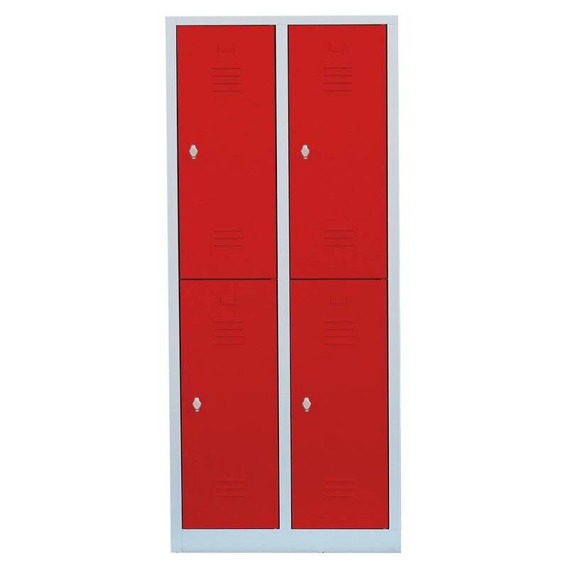 Lüllmann Garderobenschrank 2 Abteile doppelstöckig 1800 x 800 x 500 mm in lichtgrau Produktbild Lüllmann Garderobenschrank 2 Abteile doppelstöckig 1800 x 800 x 500 mm in lichtgrau