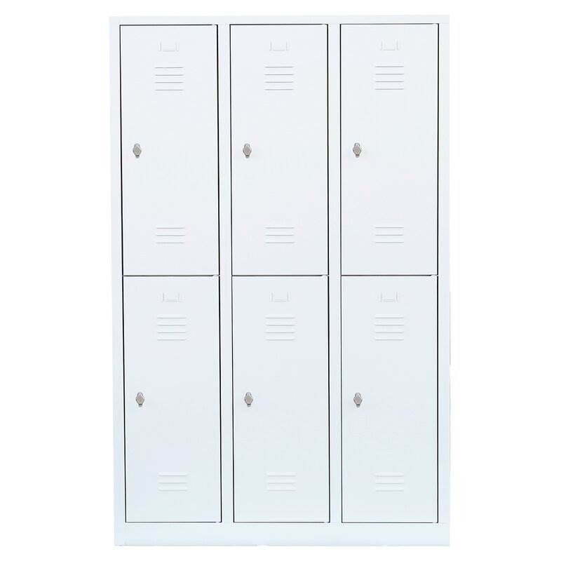 Lüllmann Garderobenschrank 3 Abteile doppelstöckig 1800 x 1185 x 500 mm signalweiß Produktbild Lüllmann Garderobenschrank 3 Abteile doppelstöckig 1800 x 1185 x 500 mm signalweiß bild 2
