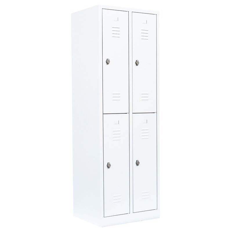 Lüllmann Garderobenschrank 2 Abteile doppelstöckig 1800 x 600 x 500 mm signalweiß Produktbild Lüllmann Garderobenschrank 2 Abteile doppelstöckig 1800 x 600 x 500 mm signalweiß