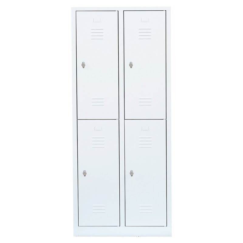 Lüllmann Garderobenschrank 2 Abteile doppelstöckig 1800 x 800 x 500 mm signalweiß Produktbild Lüllmann Garderobenschrank 2 Abteile doppelstöckig 1800 x 800 x 500 mm signalweiß bild 2