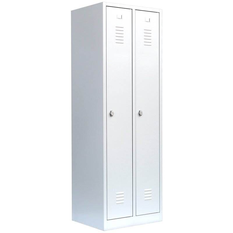 Lüllmann Garderobenschrank 1800 x 500 x 500 mm 2 Abteile RAL 7035 lichtgrau Produktbild Lüllmann Garderobenschrank 1800 x 500 x 500 mm 2 Abteile RAL 7035 lichtgrau
