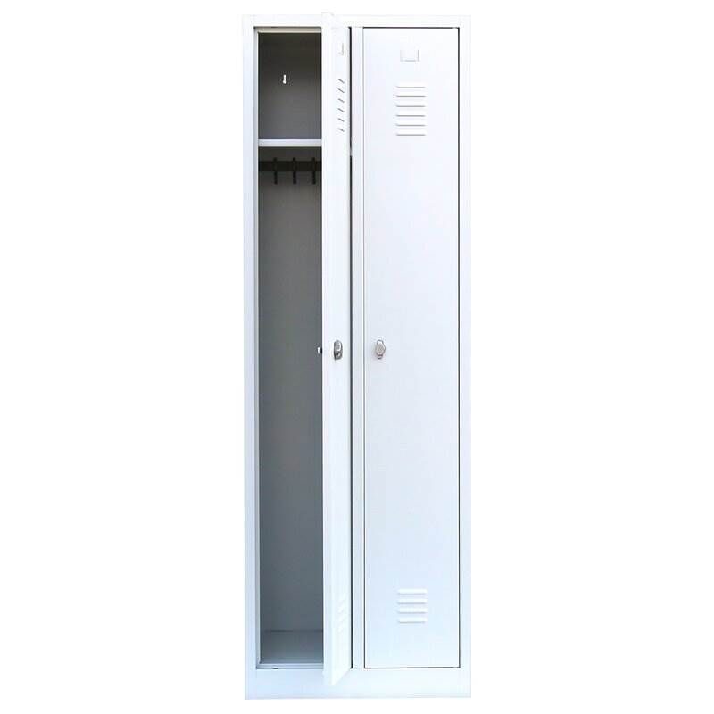 Lüllmann Garderobenschrank 1800 x 500 x 500 mm 2 Abteile RAL 7035 lichtgrau Produktbild Lüllmann Garderobenschrank 1800 x 500 x 500 mm 2 Abteile RAL 7035 lichtgrau bild 3