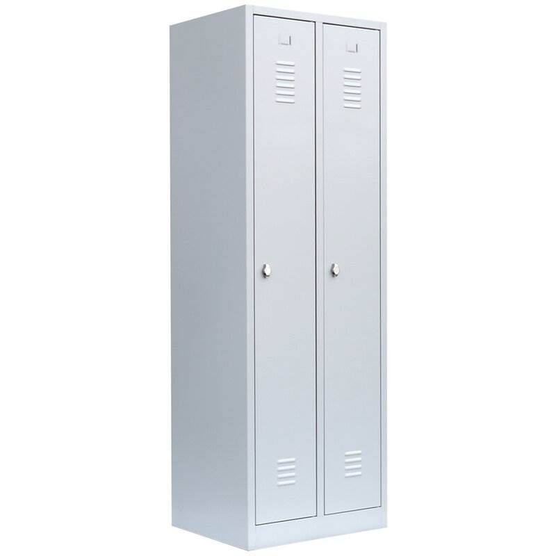 Lüllmann Garderobenschrank 2 Abteile 1800 x 600 x 500 mm RAL 7035 lichtgrau Produktbild Lüllmann Garderobenschrank 2 Abteile 1800 x 600 x 500 mm RAL 7035 lichtgrau