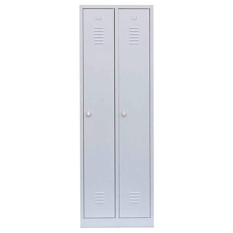 Lüllmann Garderobenschrank 2 Abteile 1800 x 600 x 500 mm RAL 7035 lichtgrau Produktbild Lüllmann Garderobenschrank 2 Abteile 1800 x 600 x 500 mm RAL 7035 lichtgrau bild 2