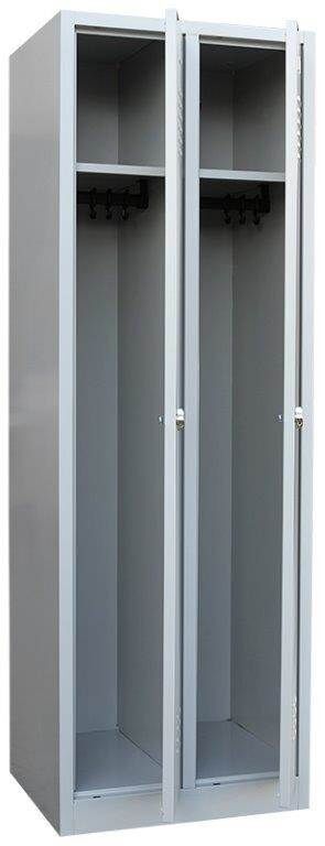 Lüllmann Garderobenschrank 2 Abteile 1800 x 600 x 500 mm RAL 7035 lichtgrau Produktbild Lüllmann Garderobenschrank 2 Abteile 1800 x 600 x 500 mm RAL 7035 lichtgrau bild 4