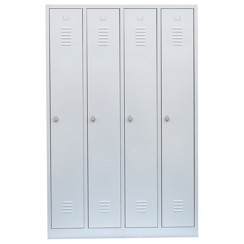 Lüllmann Garderobenschrank 4 Abteile 1800 x 1170 x 500 mm lichtgrau Produktbild Lüllmann Garderobenschrank 4 Abteile 1800 x 1170 x 500 mm lichtgrau