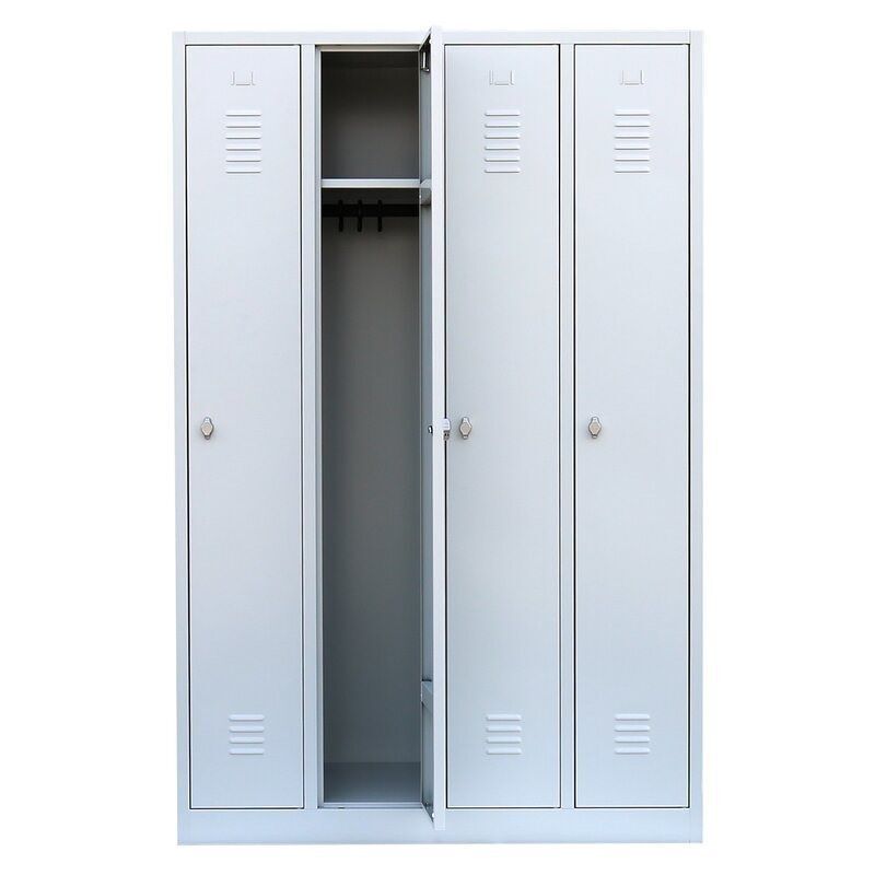 Lüllmann Garderobenschrank 4 Abteile 1800 x 1170 x 500 mm lichtgrau Produktbild Lüllmann Garderobenschrank 4 Abteile 1800 x 1170 x 500 mm lichtgrau bild 3