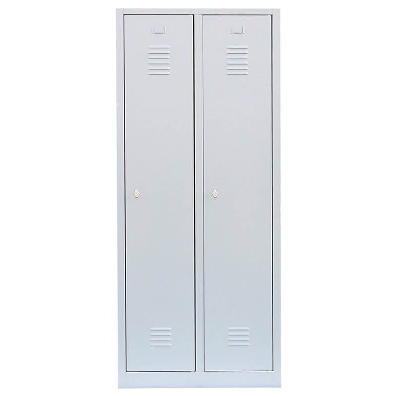 Lüllmann Garderobenschrank 2 Abteile 1800 x 800 x 500 mm RAL 7035 lichtgrau Produktbild Lüllmann Garderobenschrank 2 Abteile 1800 x 800 x 500 mm RAL 7035 lichtgrau bild 2