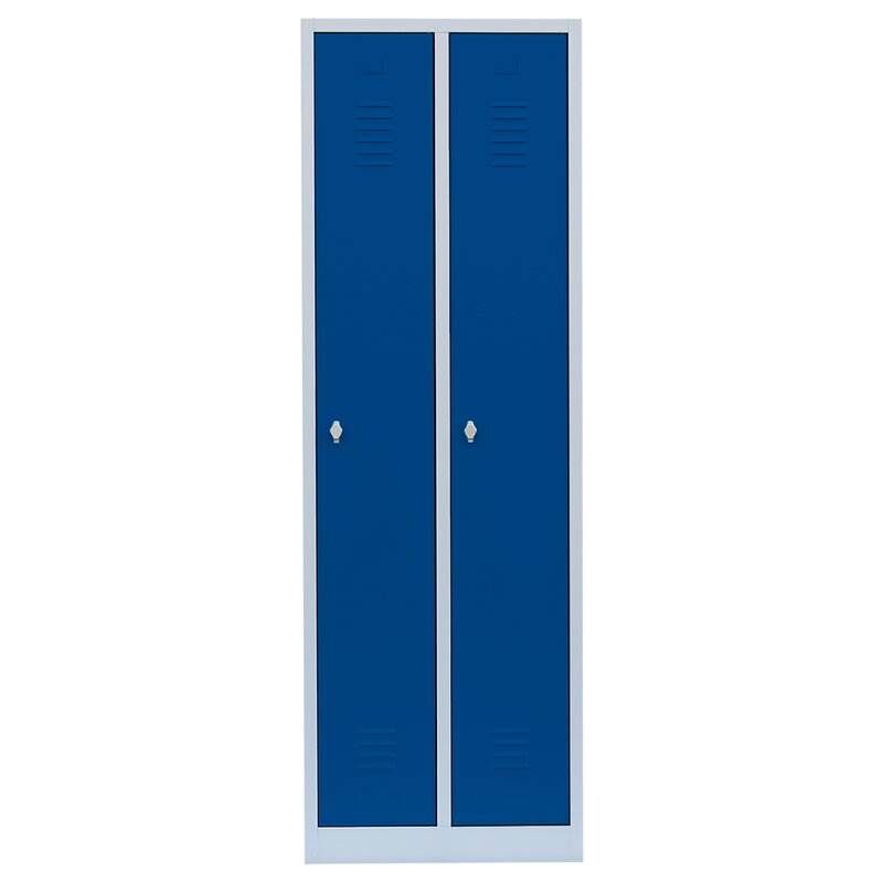 Lüllmann Garderobenschrank 1800 x 500 x 500 mm lichtgrau mit enzianblau Produktbild Lüllmann Garderobenschrank 1800 x 500 x 500 mm lichtgrau mit enzianblau bild 2