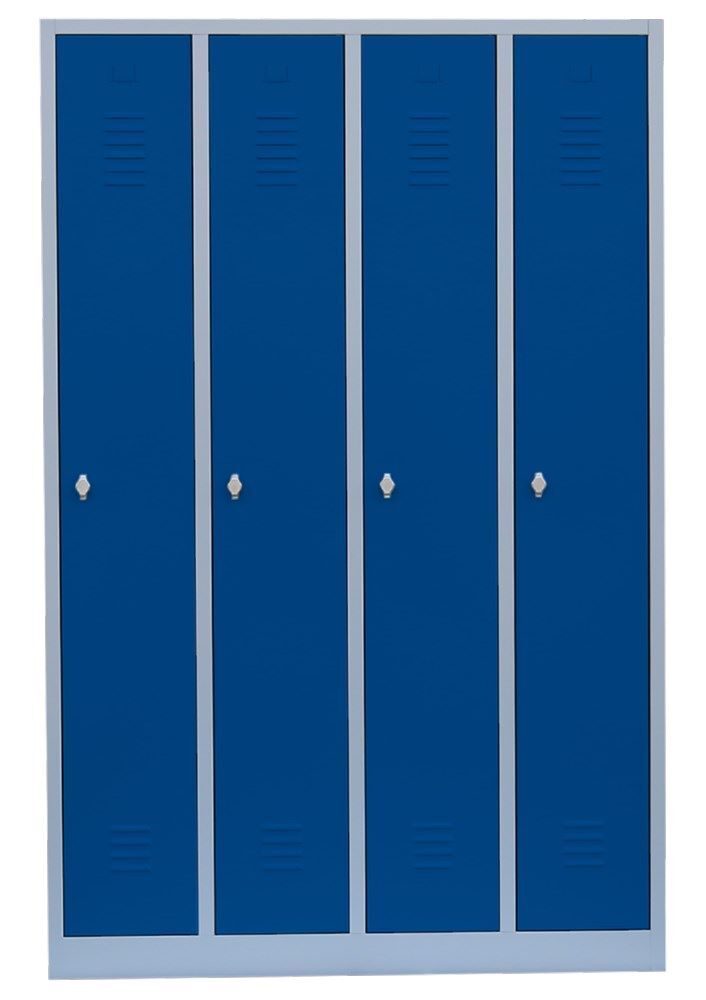 Lüllmann Garderobenschrank 4 Abteile 1800 x 1170 x 500 mm lichtgrau enzianblau Produktbild Lüllmann Garderobenschrank 4 Abteile 1800 x 1170 x 500 mm lichtgrau enzianblau bild 4