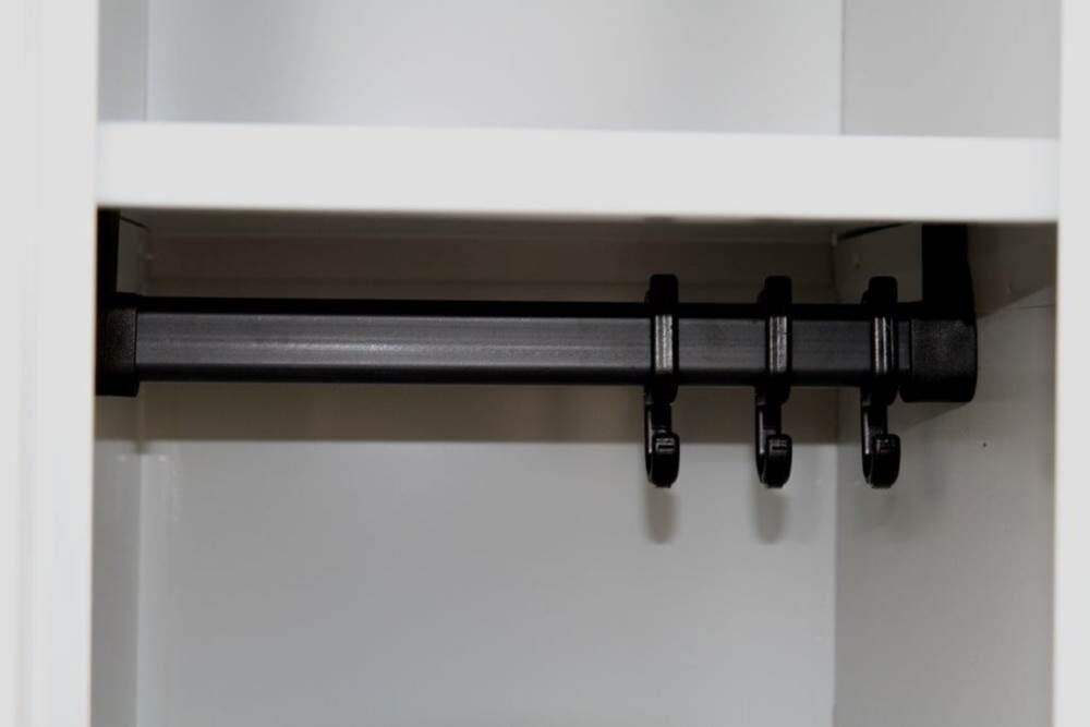 Lüllmann Garderobenschrank 3 Abteile 1800 x 1185 x 500 mm lichtgrau mit enzianblau Produktbild Lüllmann Garderobenschrank 3 Abteile 1800 x 1185 x 500 mm lichtgrau mit enzianblau bild 4