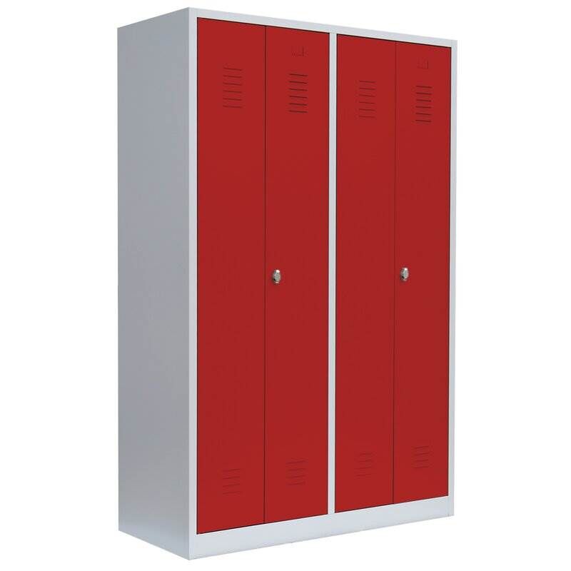 Lüllmann Garderobenschrank 4 Abteile je 2 mittig schließend 1800 x 1170 x 500 mm Produktbild Lüllmann Garderobenschrank 4 Abteile je 2 mittig schließend 1800 x 1170 x 500 mm