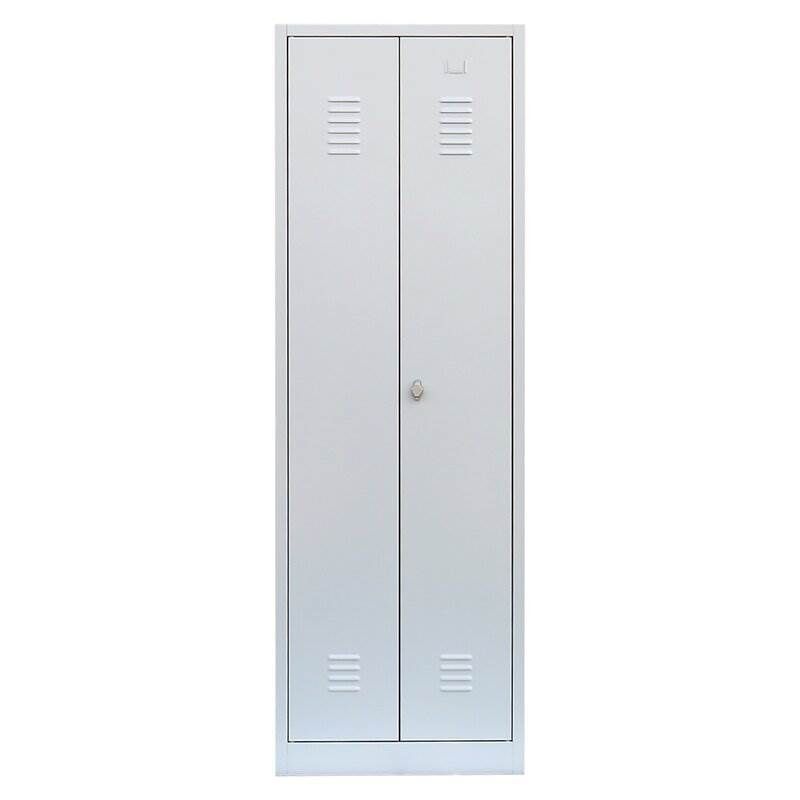 Lüllmann Garderobenschrank 2 Abteile mittig schließend 1800 x 500 x 500 mm in lichtgrau Produktbild Lüllmann Garderobenschrank 2 Abteile mittig schließend 1800 x 500 x 500 mm in lichtgrau bild 2