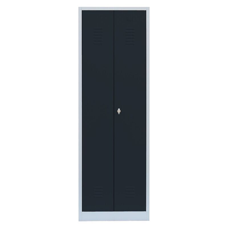 Lüllmann Garderobenschrank 2 Abteile 1800 x 500 x 500 mm lichtgrau anthrazit Produktbild Lüllmann Garderobenschrank 2 Abteile 1800 x 500 x 500 mm lichtgrau anthrazit