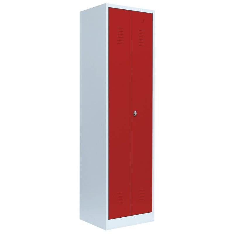 Lüllmann Garderobenschrank 2 Abteile 1800 x 600 x 500 mm mittig schließend Produktbild Lüllmann Garderobenschrank 2 Abteile 1800 x 600 x 500 mm mittig schließend
