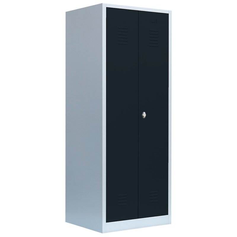 Lüllmann Garderobenschrank 2 Abteile 1800 x 800 x 500 mm mittig schließend Produktbild Lüllmann Garderobenschrank 2 Abteile 1800 x 800 x 500 mm mittig schließend