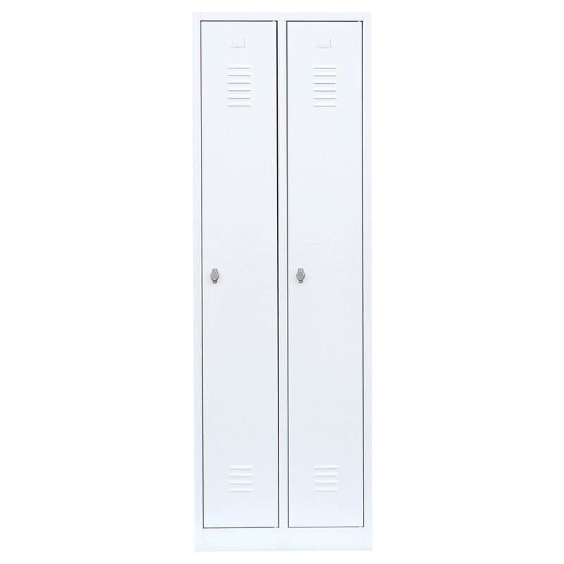 Lüllmann Garderobenschrank 2 Abteile 1800 x 600 x 500 mm RAL 9003 signalweiß Produktbild Lüllmann Garderobenschrank 2 Abteile 1800 x 600 x 500 mm RAL 9003 signalweiß bild 2