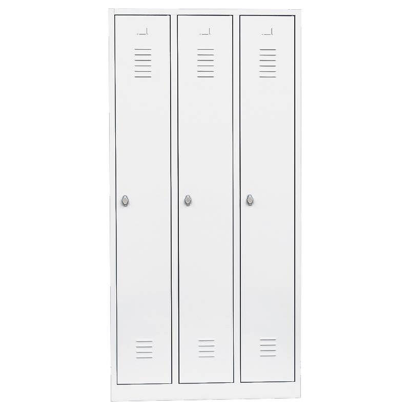Lüllmann Garderobenschrank 3 Abteile 1800 x 885 x 500 mm signalweiß Produktbild Lüllmann Garderobenschrank 3 Abteile 1800 x 885 x 500 mm signalweiß