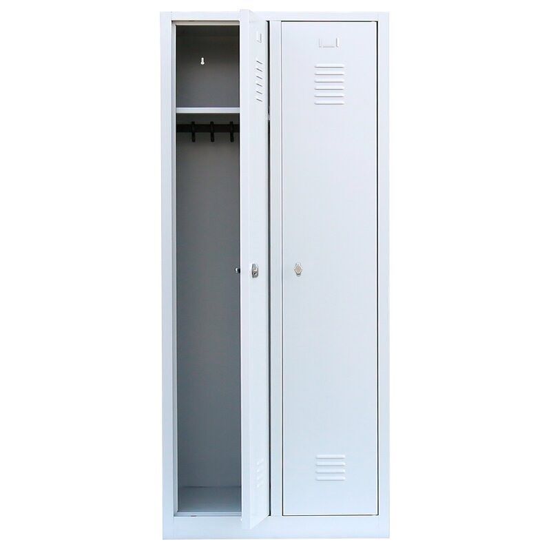 Lüllmann Garderobenschrank 2 Abteile S/W Trennung 1800 x 800 x 500 mm signalweiß Produktbild Lüllmann Garderobenschrank 2 Abteile S/W Trennung 1800 x 800 x 500 mm signalweiß bild 2