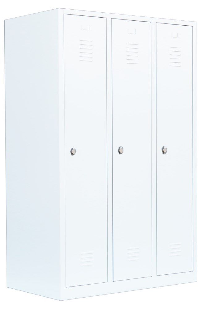 Lüllmann Garderobenschrank 3 Abteile S/W Trennung 1800 x 1185 x 500 mm signalweiß Produktbild Lüllmann Garderobenschrank 3 Abteile S/W Trennung 1800 x 1185 x 500 mm signalweiß bild 2