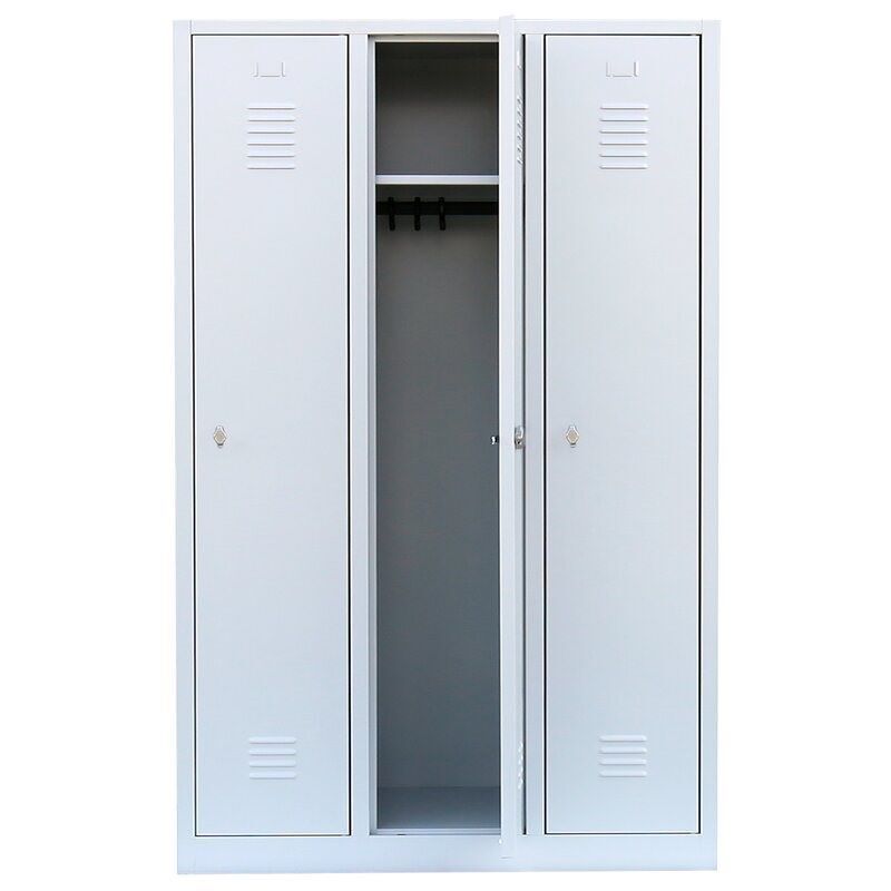 Lüllmann Garderobenschrank 3 Abteile S/W Trennung 1800 x 1185 x 500 mm signalweiß Produktbild Lüllmann Garderobenschrank 3 Abteile S/W Trennung 1800 x 1185 x 500 mm signalweiß bild 3