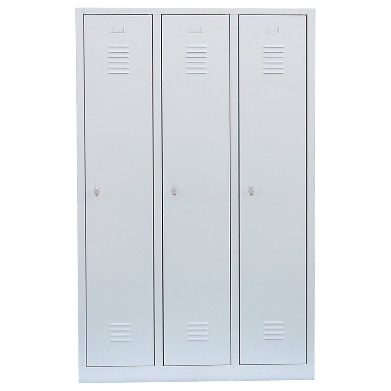 Lüllmann Garderobenschrank 3 Abteile S/W Trennung 1800 x 1185 x 500 mm signalweiß Produktbild Lüllmann Garderobenschrank 3 Abteile S/W Trennung 1800 x 1185 x 500 mm signalweiß