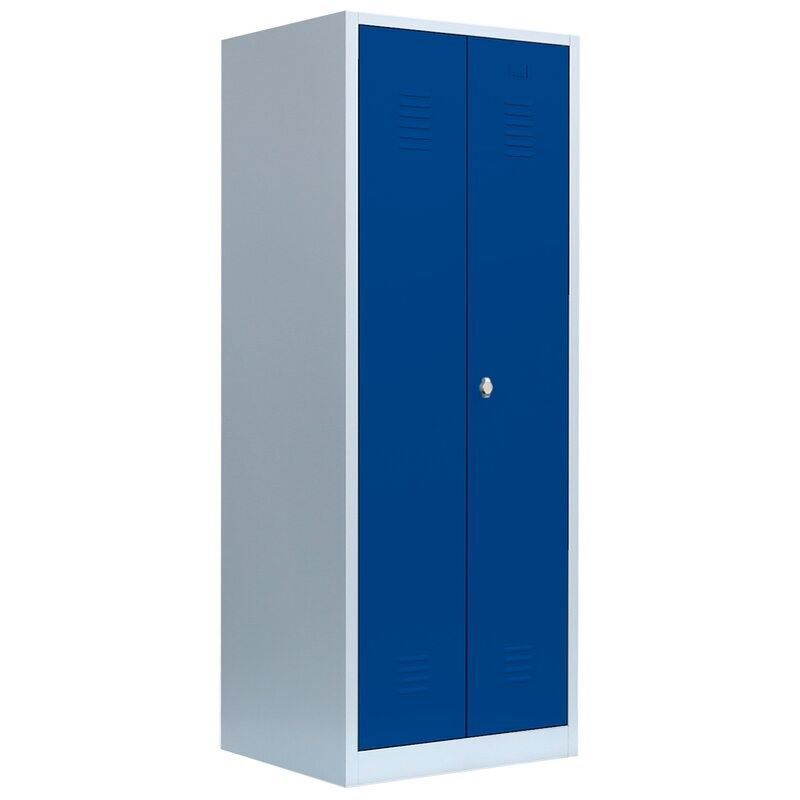 Lüllmann Geräteschrank Garderobenschr 1800 x 800 x500 mm lichtgrau enzianblau Produktbild Lüllmann Geräteschrank Garderobenschr 1800 x 800 x500 mm lichtgrau enzianblau bild 3