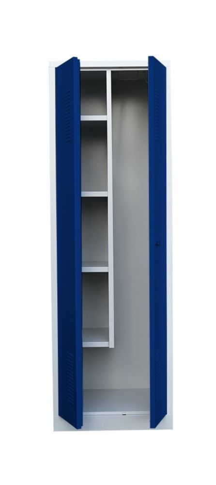 Lüllmann Geräteschrank Garderobenschr 1800 x 800 x500 mm lichtgrau enzianblau Produktbild Lüllmann Geräteschrank Garderobenschr 1800 x 800 x500 mm lichtgrau enzianblau bild 5