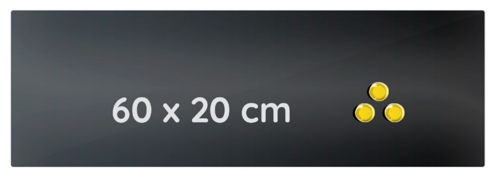 Produktbild Glas Memoboard, 200 x 600 x 40 mm, schwarz bild 2