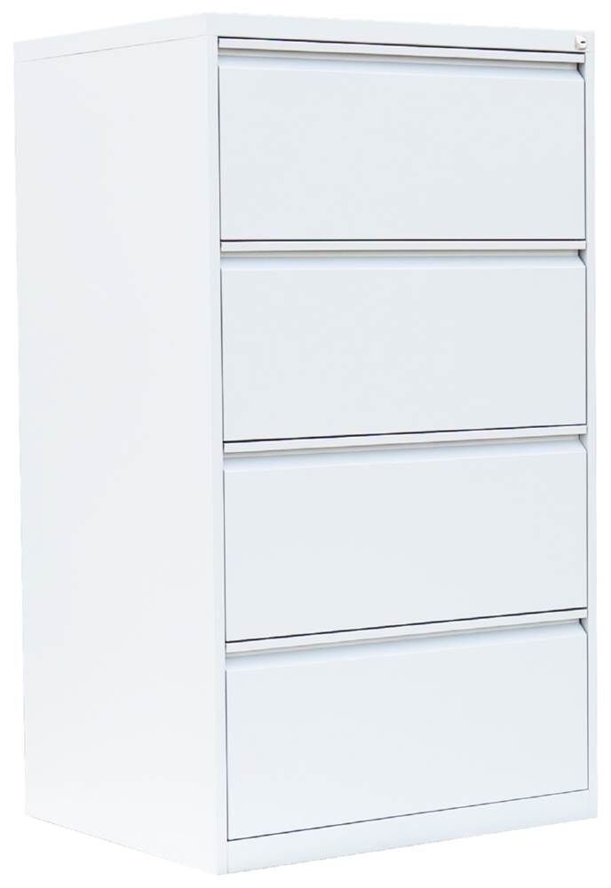 Lüllmann Hängeregistraturschrank 4 Schubladen zweibahnig 1320 x 760 x 620 mm signalweiß Produktbild Lüllmann Hängeregistraturschrank 4 Schubladen zweibahnig 1320 x 760 x 620 mm signalweiß