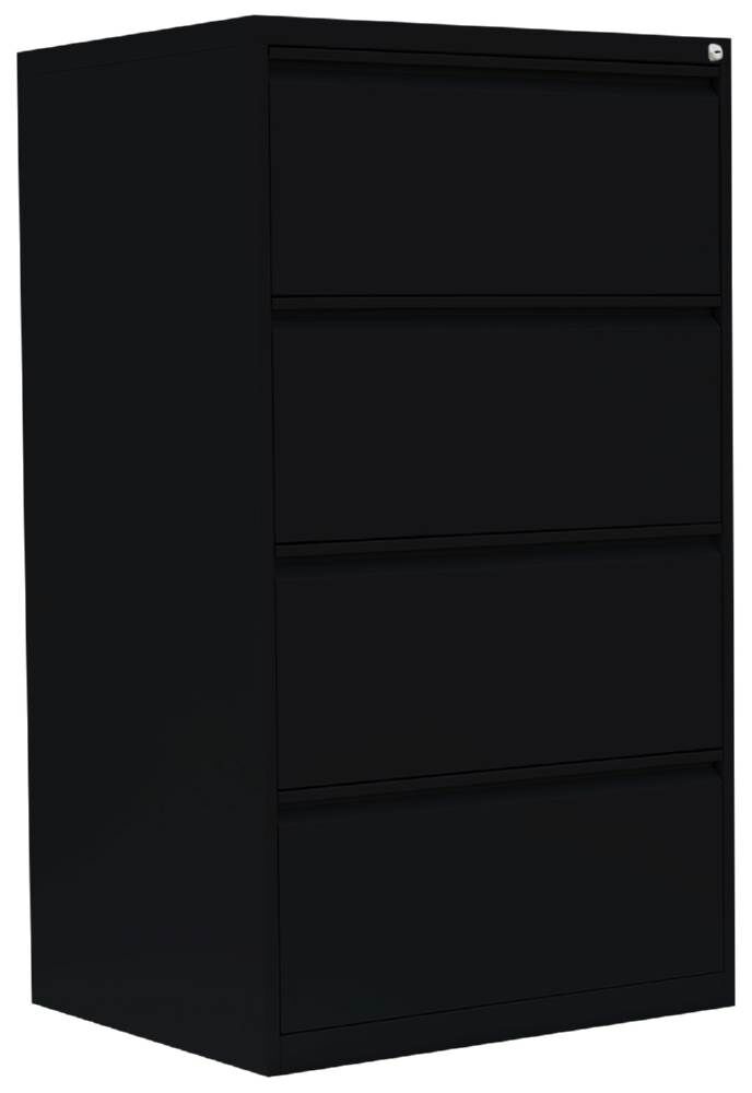 Lüllmann Hängeregistraturschrank 4 Schubladen zweibahnig 1320 x 760 x 620 mm schwarz Produktbild Lüllmann Hängeregistraturschrank 4 Schubladen zweibahnig 1320 x 760 x 620 mm schwarz