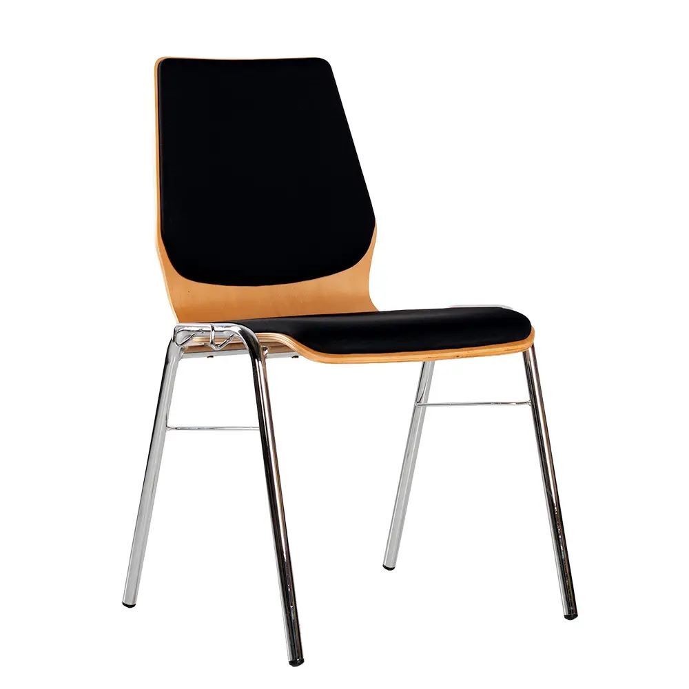 Produktbild Lüllmann Holzschalenstuhl gepolstert 860 x 495 x 510 mm chrom schwarz