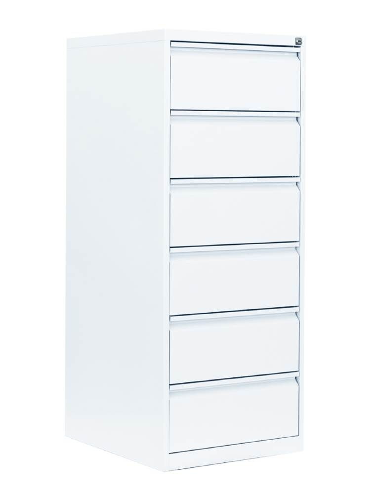 Lüllmann Karteischrank 6 Schubladen zweibahnig 1320 x 530 x 620 mm in signalweiß Produktbild Lüllmann Karteischrank 6 Schubladen zweibahnig 1320 x 530 x 620 mm in signalweiß