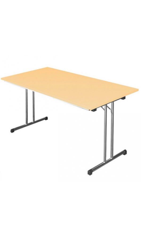 Produktbild Klapptisch,T-Fuß, 750 x 1400 x 700 mm, chrom/ahorn bild 2