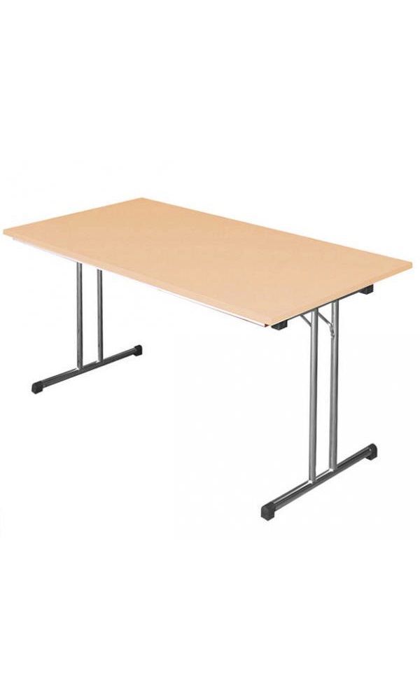 Produktbild Klapptisch,T-Fuß, 750 x 1400 x 700 mm, chrom/buche bild 2