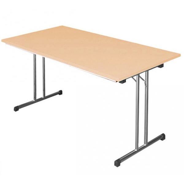 Produktbild Klapptisch,T-Fuß, 750 x 1400 x 700 mm, chrom/buche bild 4