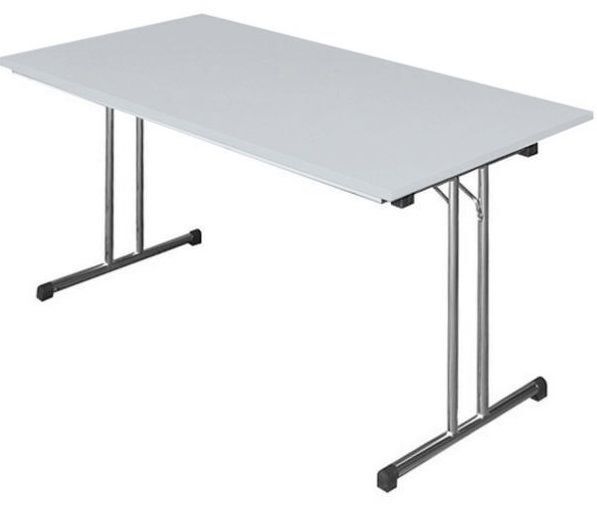 Produktbild Lüllmann Klapptisch T-Fuß 750 x 1200 x 800 mm chrom lichtgrau