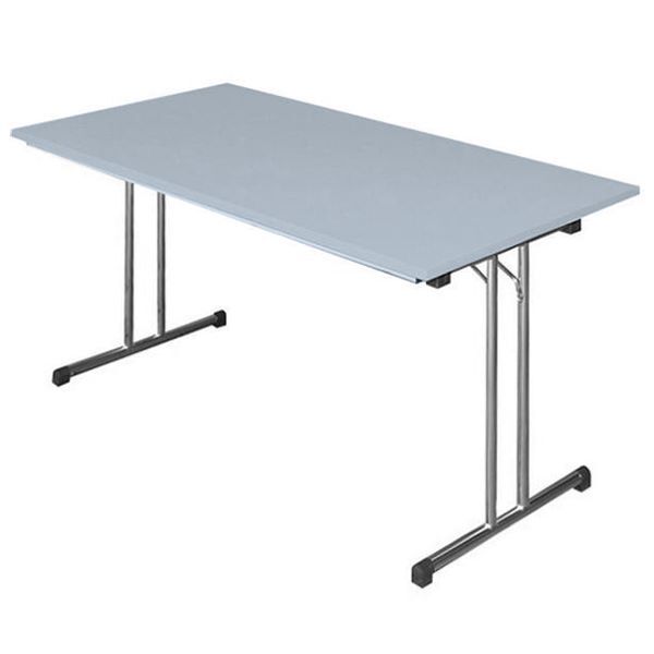Produktbild Klapptisch,T-Fuß, 750 x 1400 x 700 mm, chrom/lichtgrau bild 4