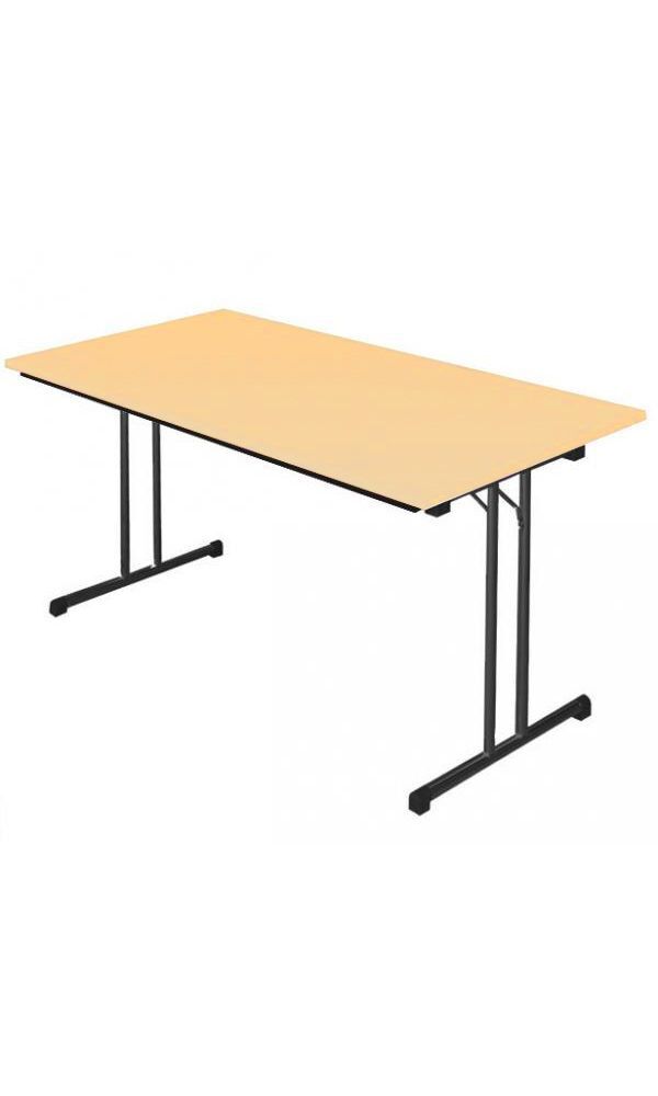 Produktbild Klapptisch,T-Fuß, 750 x 1200 x 800 mm, tiefschwarz/ahorn bild 2