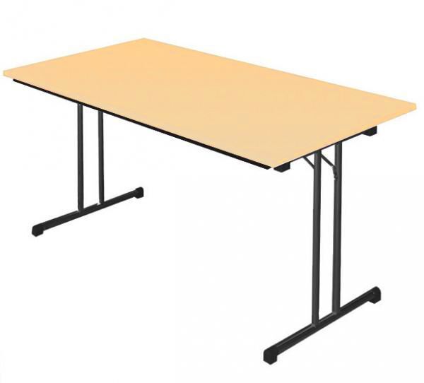 Produktbild Klapptisch,T-Fuß, 750 x 1400 x 700 mm, tiefschwarz/ahorn bild 3