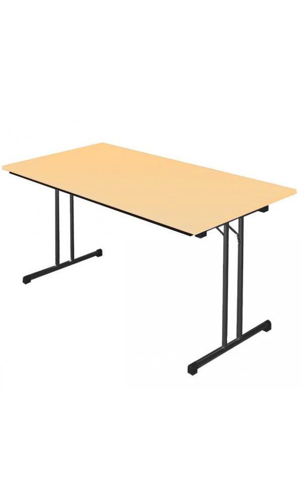 Produktbild Klapptisch,T-Fuß, 750 x 1400 x 800 mm, tiefschwarz/ahorn bild 2